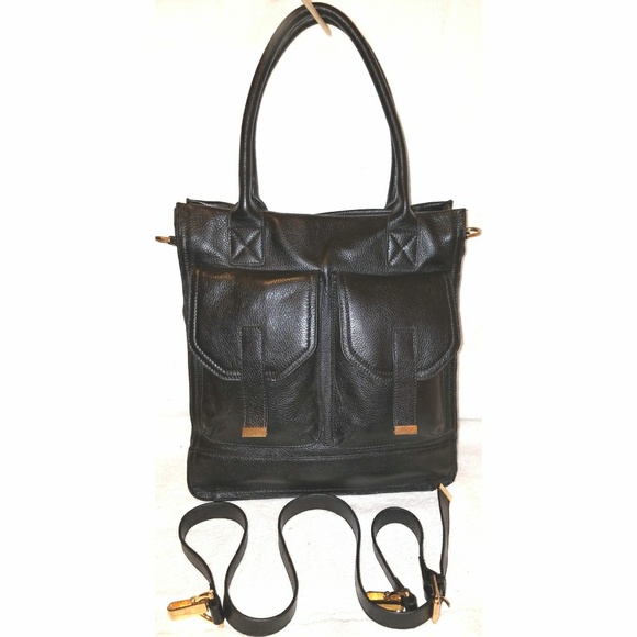 Kristen Bell extra large black leather convertible multi strap - Picture 1 of 5